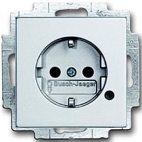 Розетка с заземлением без рамки ABB Династия 1-м. с подсветкой шторки серебристый алюминий картинка